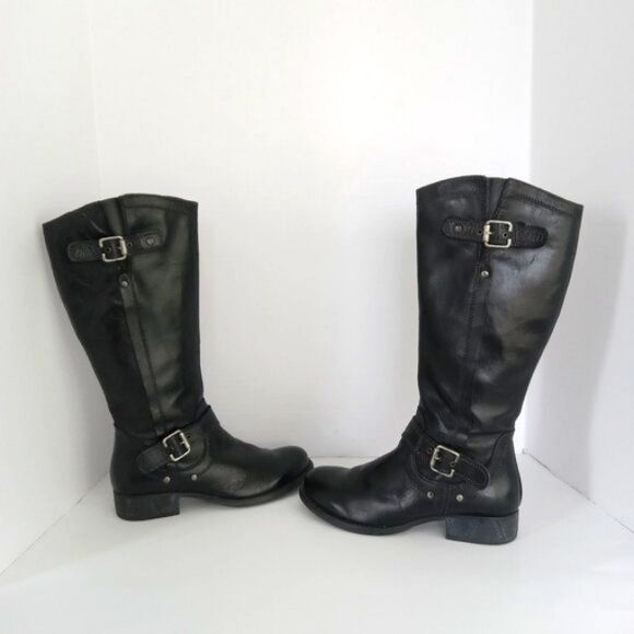 ERIC MICHAEL Montana Black Leather Knee High Boot Womens Size 7 - Picture 8 of 15